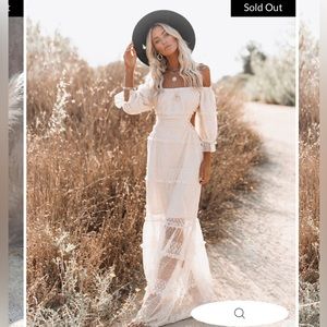 Vici Doll Porsha Off the Shoulder Tiered Cutout Maxi Dress